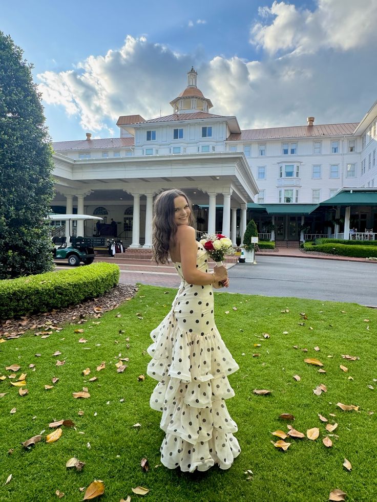 Modest Night Aesthetic Mermaid Sweetheart Tiered Layers Black Polka Dot College Formal Outfit Long Prom Graduation Dresses For Teens N1135