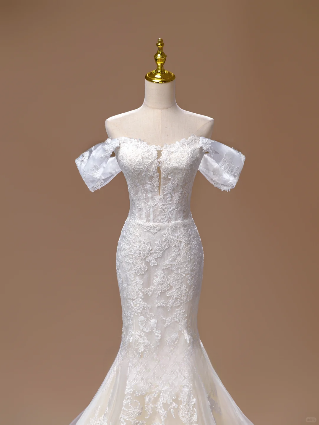 Dreamy Mermaid Off The Shoulder Lace Appliques Long Wedding Dress Beautiful Formal Short Sleeves Wedding Dresses DH2817