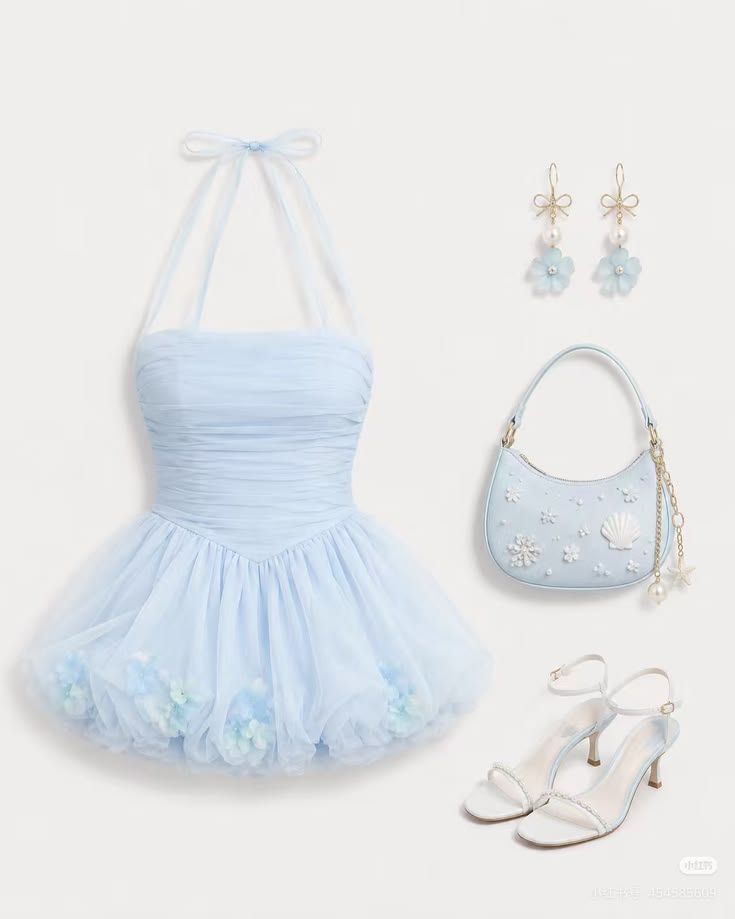 Unique Homecoming Dresses Outfit inspo A Line Halter Blue Chiffon For Girls 17th Birthday Cocktail Dress Ideas Outfits RB8199