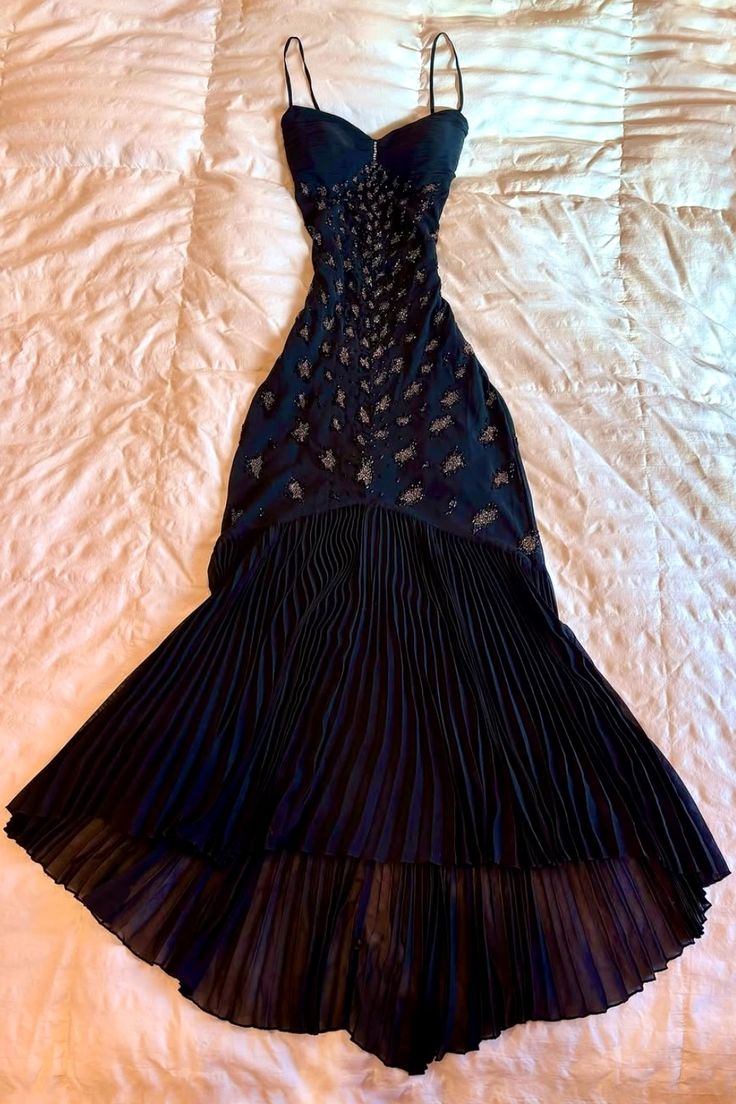 Modest Mermaid Spaghetti Straps Navy Blue Chiffon With Beads For Women Party Dress Long Formal Prom Dresses 22th Birthday Outfits AB1417