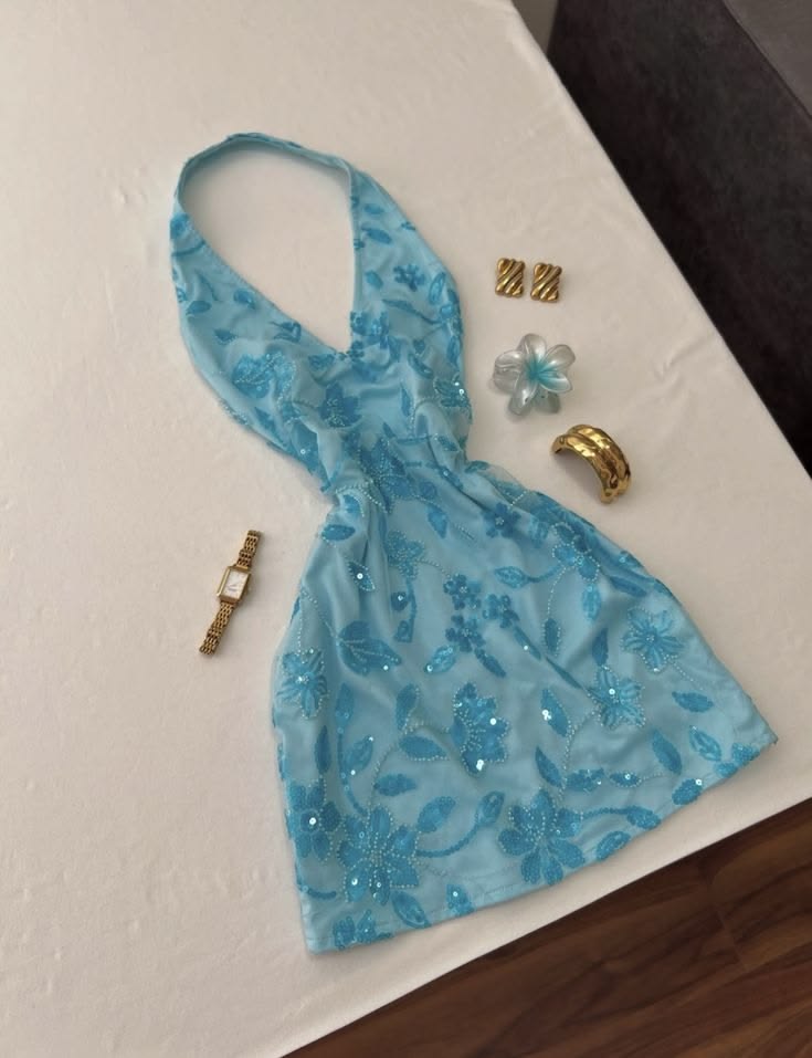 Lovely A Line Halter Blue Sequin Short Party Dresses Homecoming Dress Cocktail Gown RB8932