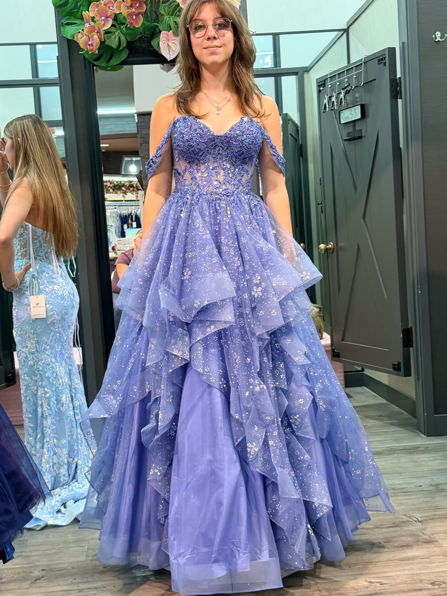 Pink Prom Dress Off Shoulder Lilac Ball Gown Lace Floor Length Formal Gown Graduation Outfits RB9523
