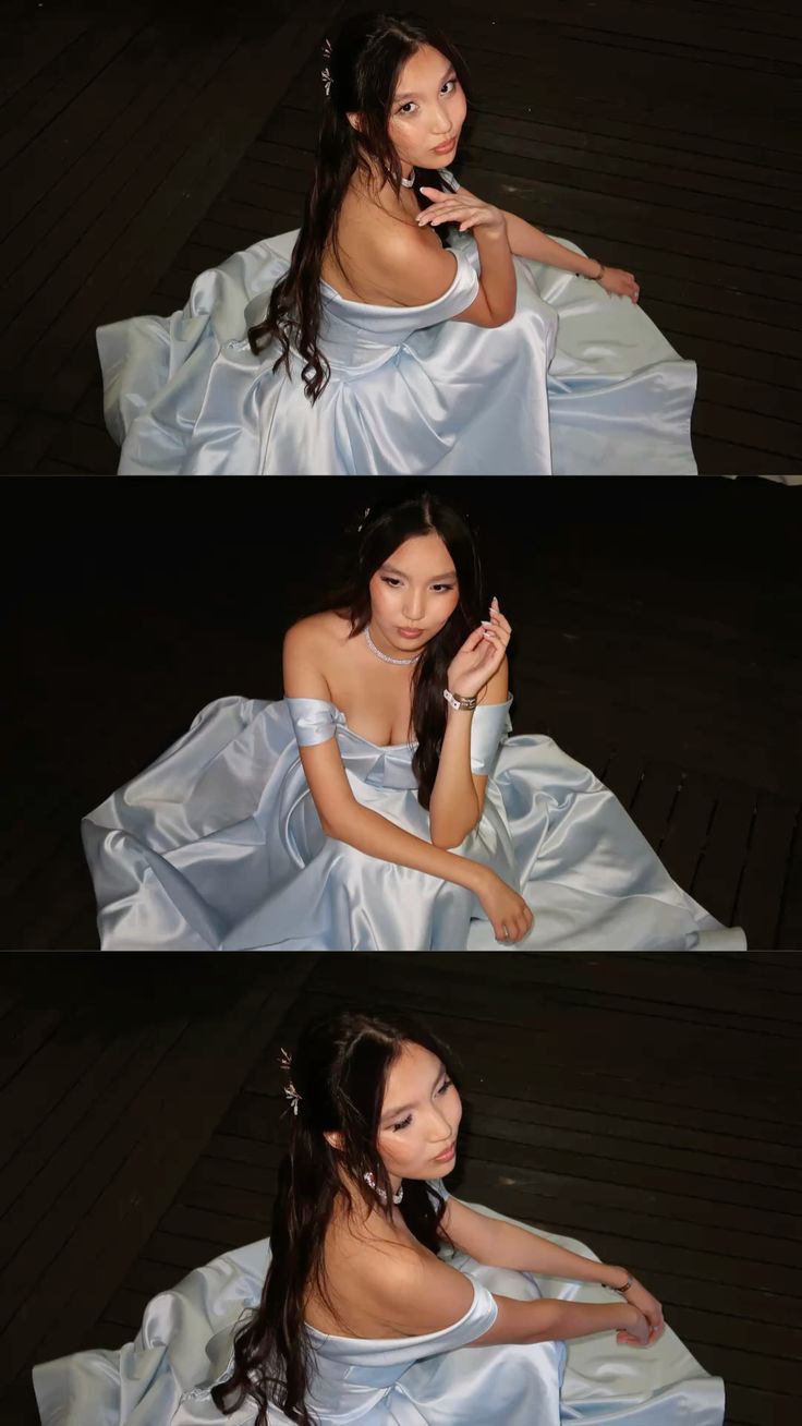 Unique A Line Off The Shoulder Light Sky Blue Satin Prom Dresses With Sleeves Formal Gown Inspo Evening Outfits AB1443