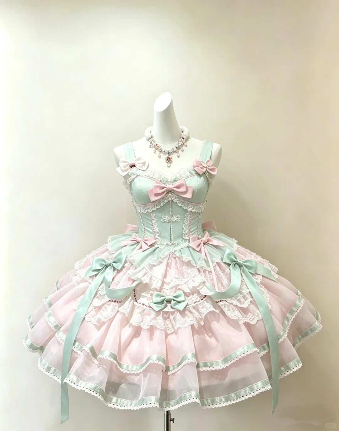 Youthful Ball Gown Sweetheart Pink Green With Bow Lolita Dress Homecoming Dresses Hoco Outfit RB4684