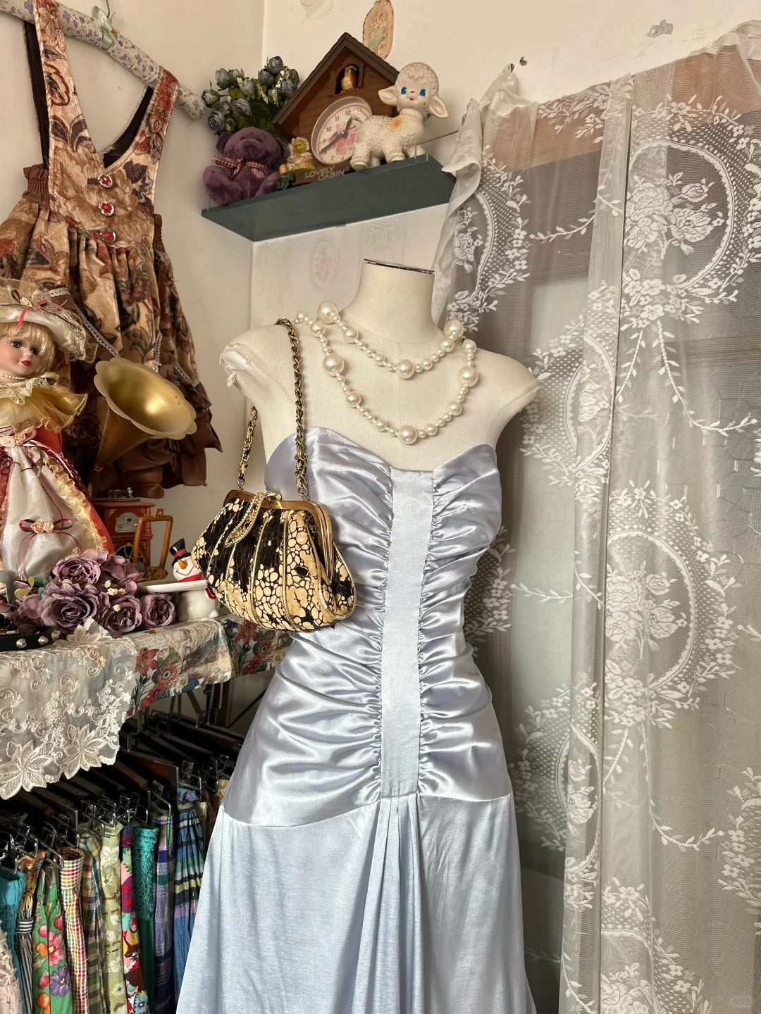Elegant Mermaid Sweetheart Silver Satin Long Prom Dresses For Teens Evening Outfits Formal Dress N1064