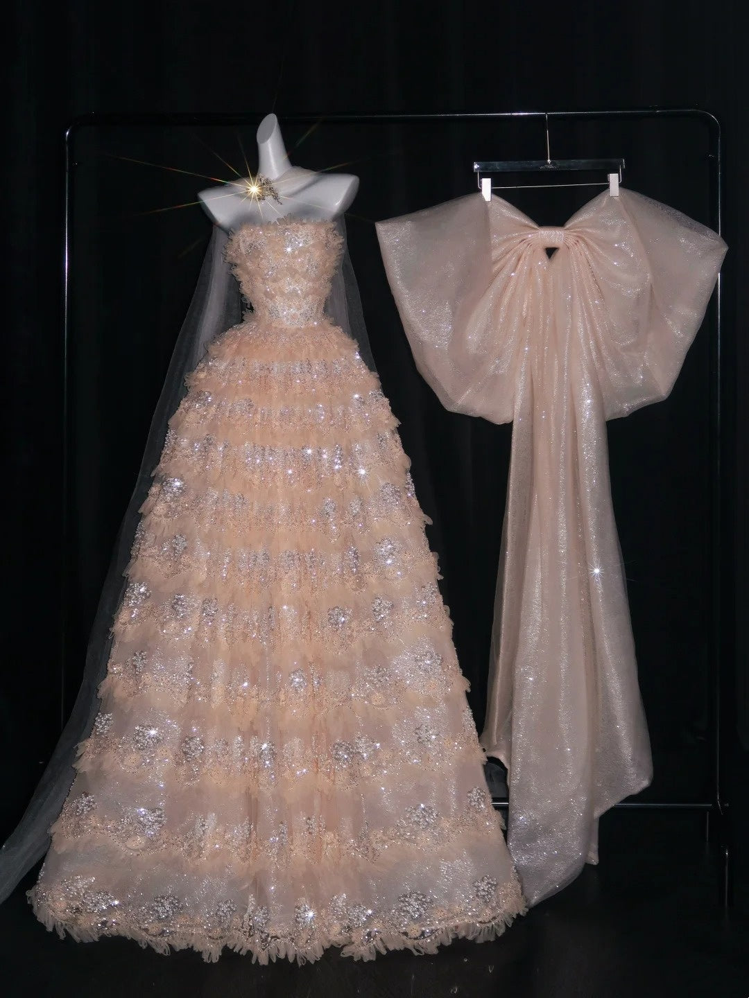 Retro Ball Gown Sweetheart Blush Pink Tulle With Bow-knot Party Dresses Prom Dresses Impress Senior Formal Dance Dress N951