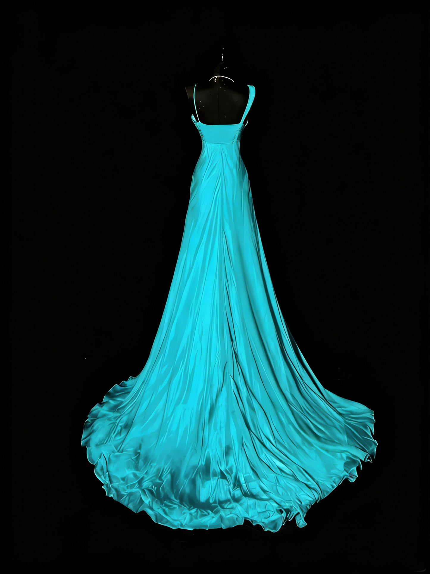 Unique A Line Blue Chiffon With Pleated Bodice 1950s Long Prom Dresses Party Dress 18th Birthday Outfits N968