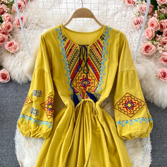 Cute Embroidered Long Sleeve Dress Fashion Dress RF0353