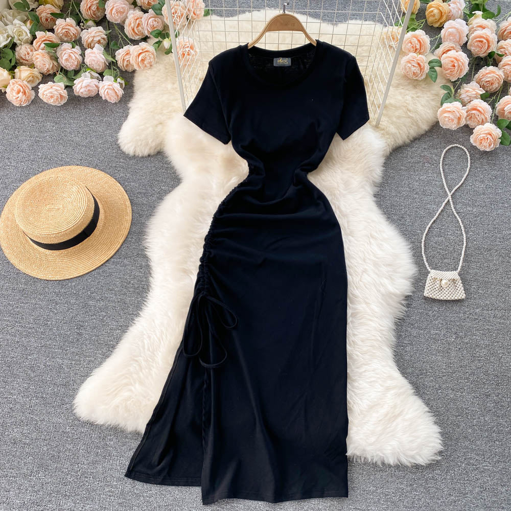 Simple Striped Round Neck Dress Fashion Dress RF0307