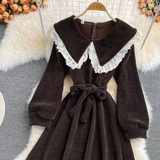 Lovely Autumn And Winter Long-sleeved Dress Fashion Girl Dress RF0276