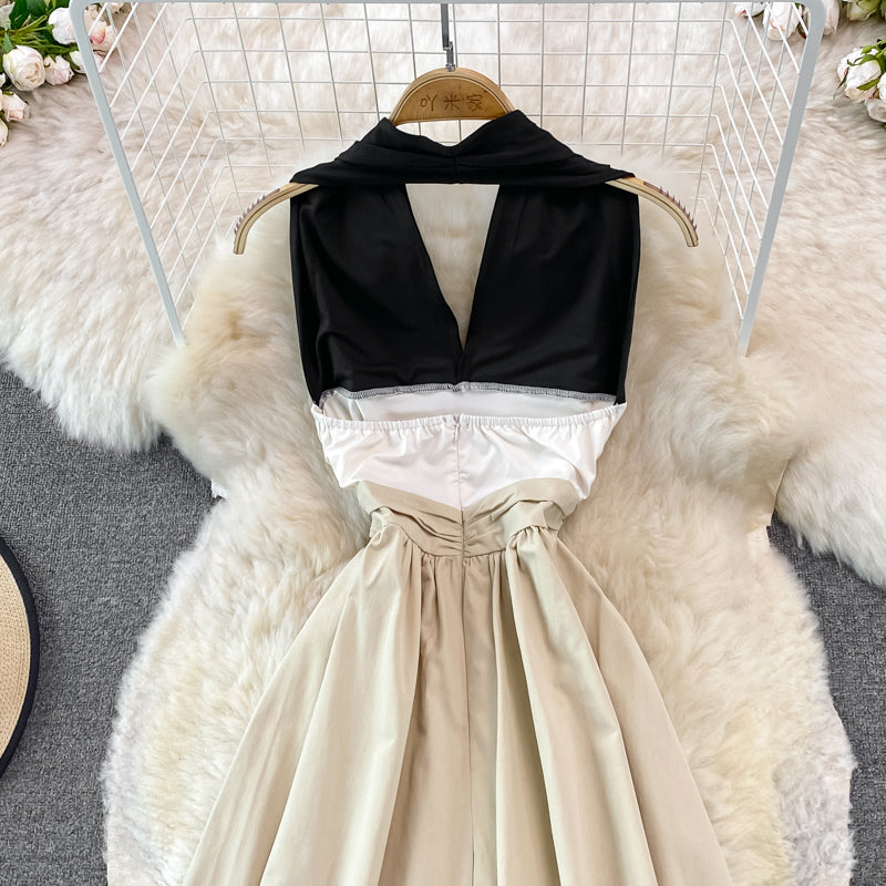 Stylish Halterneck Backless Dress A Line Fashion Dress RF0238