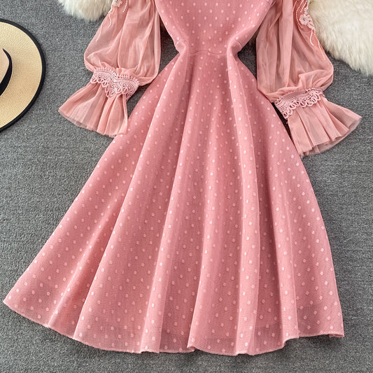 Cute Lace Long Sleeve Dress A Line Fashion Dress RF0222