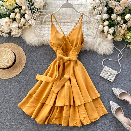 Cute V Neck Short Dress A Line Fashion Dresses RF0208