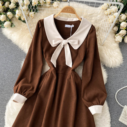 Lovely Bow-knot Long-sleeved Dress RF0192