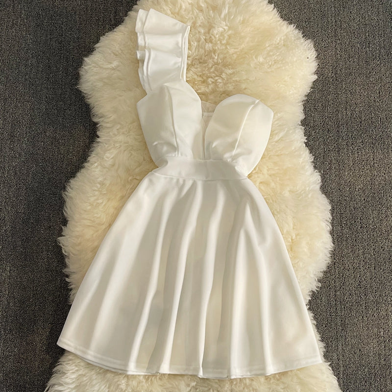 Cute A Line Short Dress One Shoulder Dress RF0168