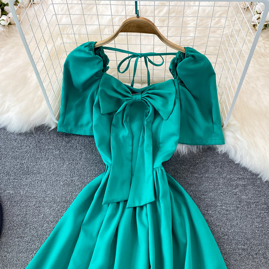 Cute Bow A Line Short Dress RF0114