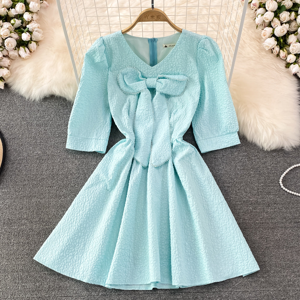 Sweet Bow Short Dress A Line Fashion Dress RF0079