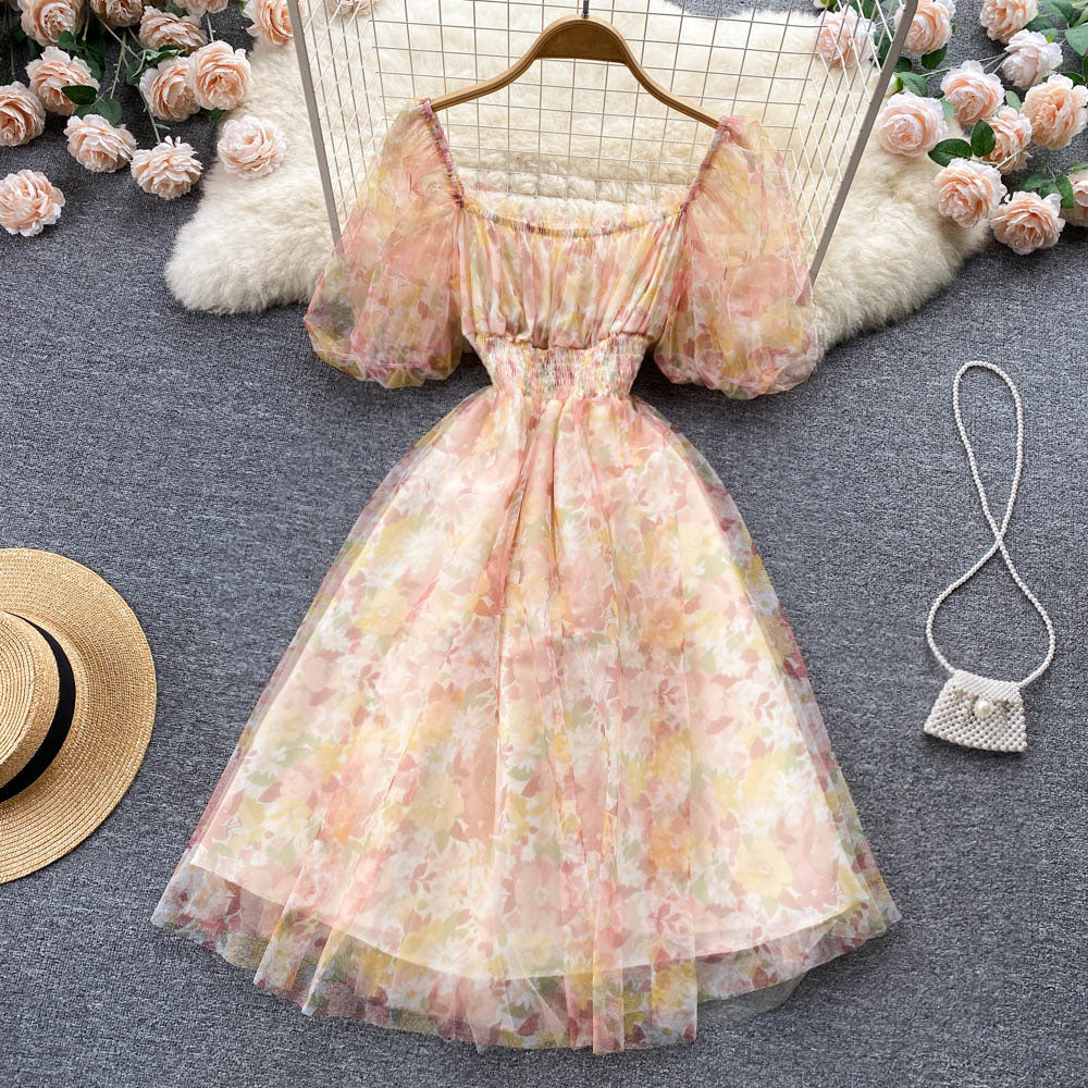 Cute A Line Floral Dress Fashion Girl Dress RF0061