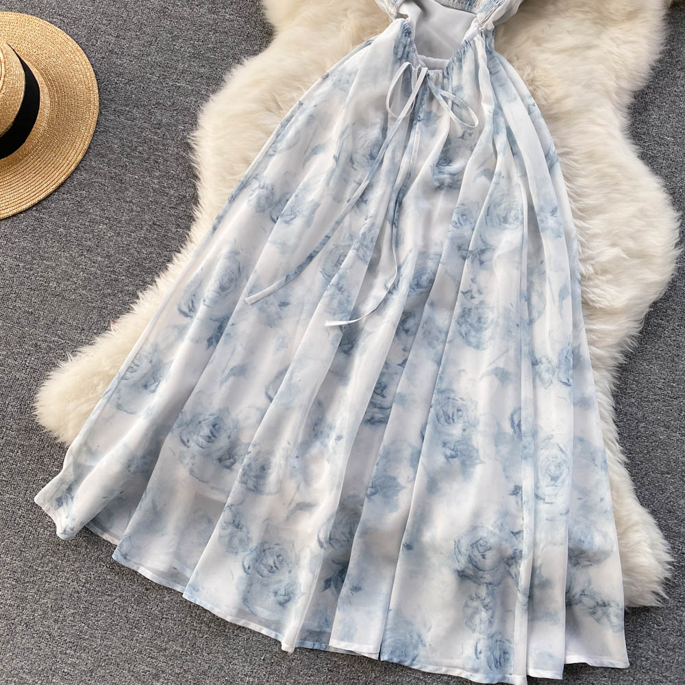 Cute Chiffon Floral Dress A Line Fashion Dress RF0057