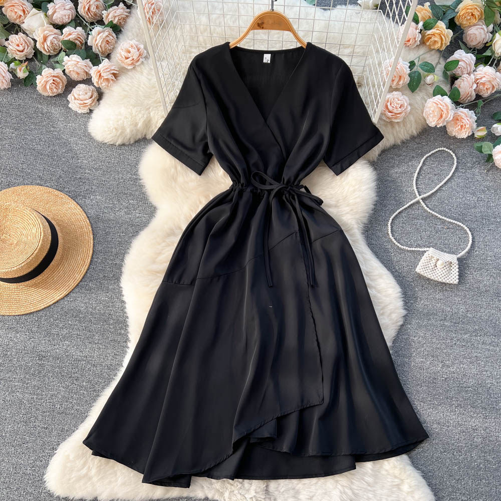Lovely V-neck Short Dress, A-line Girl Fashion Dress RF0016
