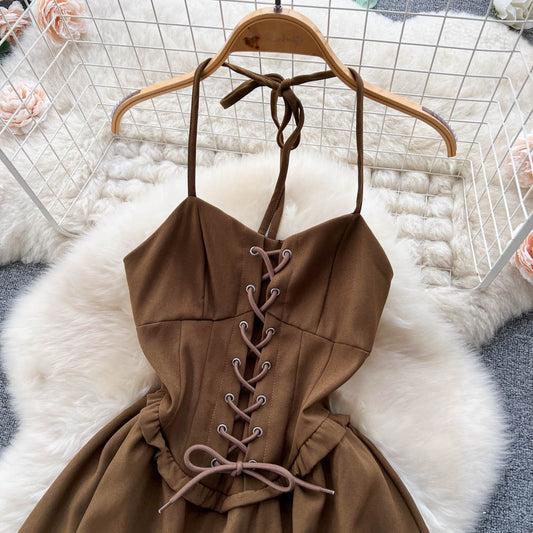Cute Lace-up Short Dress, A-line Fashion Dress RF0015