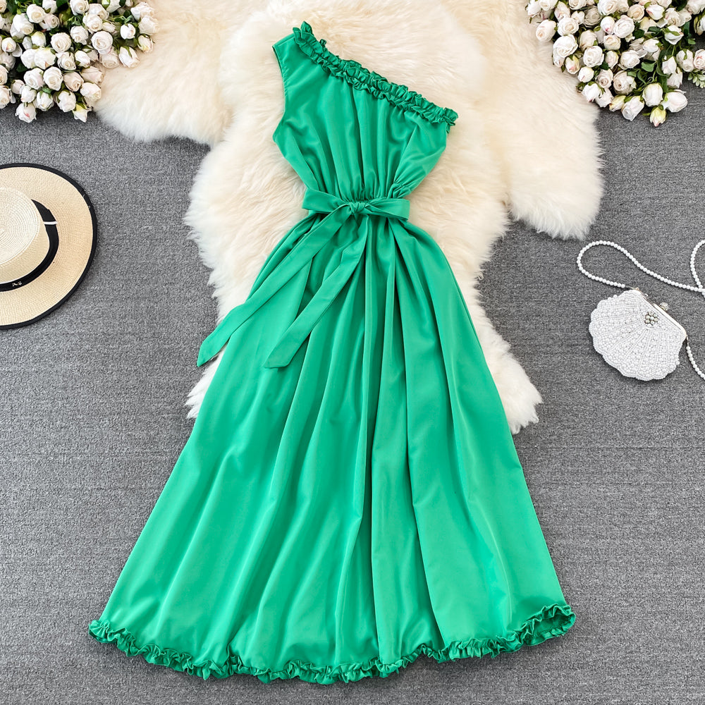 Cute A-line One Shoulder Fashion Dress RF0005
