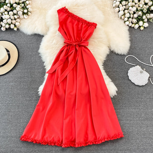 Cute A-line One Shoulder Fashion Dress RF0005