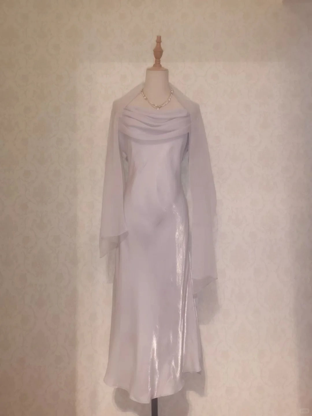 Vintage Prom Dresses 70s Mermaid Spaghetti Straps Lilac With Cape Tea – RubyFashionDress