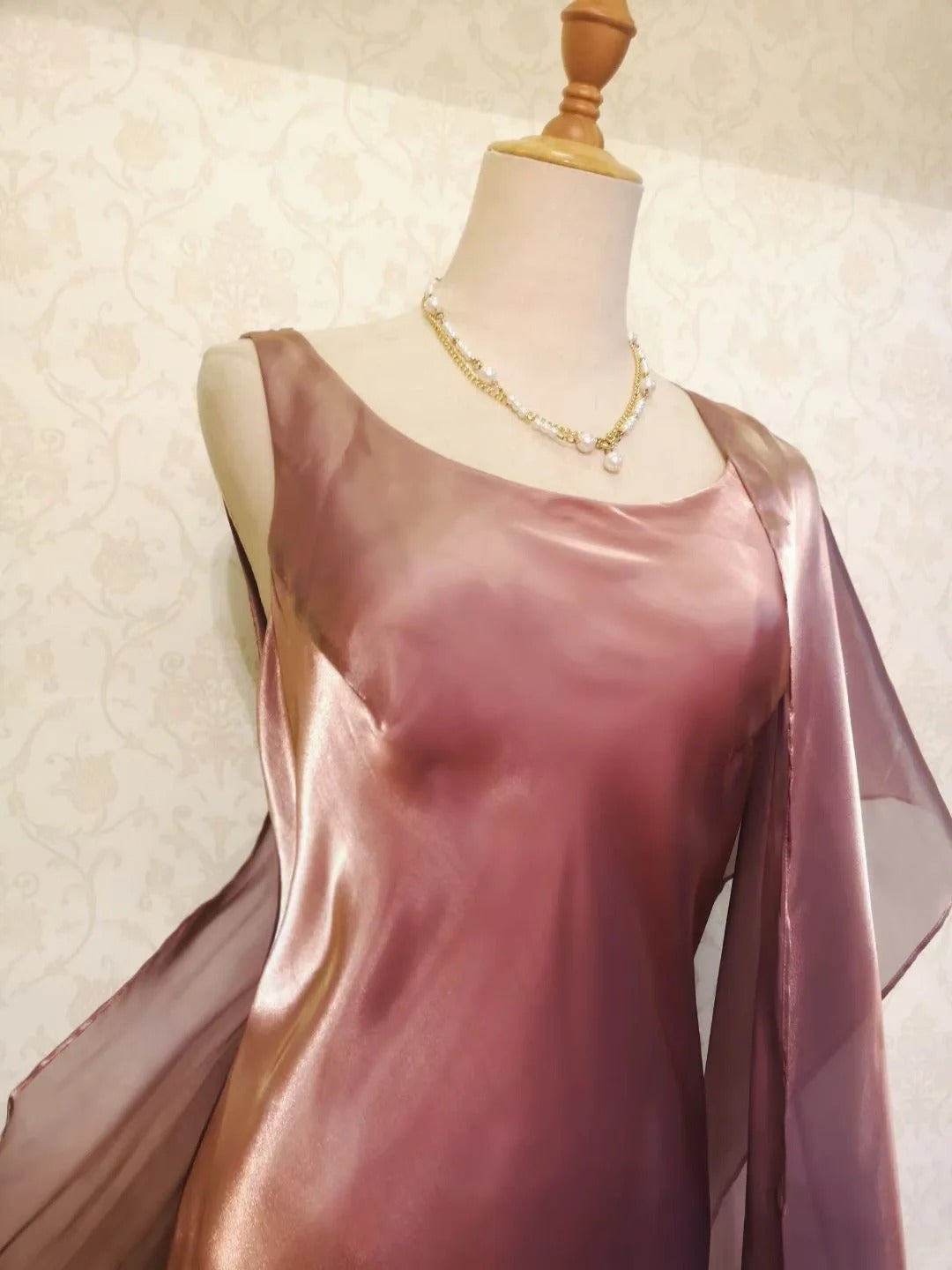 Vintage Prom Dresses 70s Mermaid Square Neck With Cape Sleeveless Tea Length Evening Formal Outfits RB4290