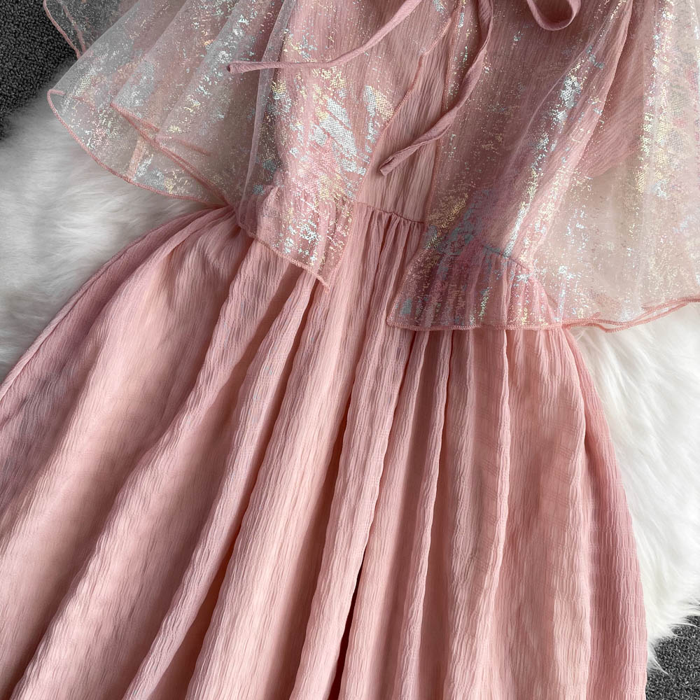 Cute A Line Fashion Dress Pink Summer Dress RF0088