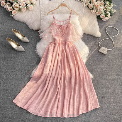 Cute A Line Fashion Dress Pink Summer Dress RF0088