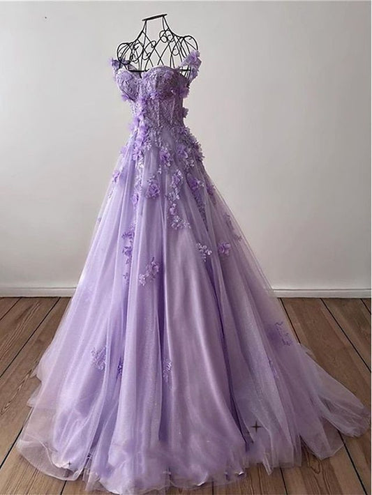 A-Line Prom Dresses Elegant Dress Formal Sleeveless Sweetheart Tulle with Pleats Prom Dresses AB132