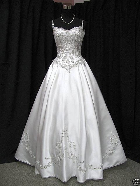 Retro 1950s Wedding Dresses for Bride Ball Gown Spagehtti Straps With Silver Beads Lace Petite/Plus Size Bridal Gowns for Spring Summer AB1505