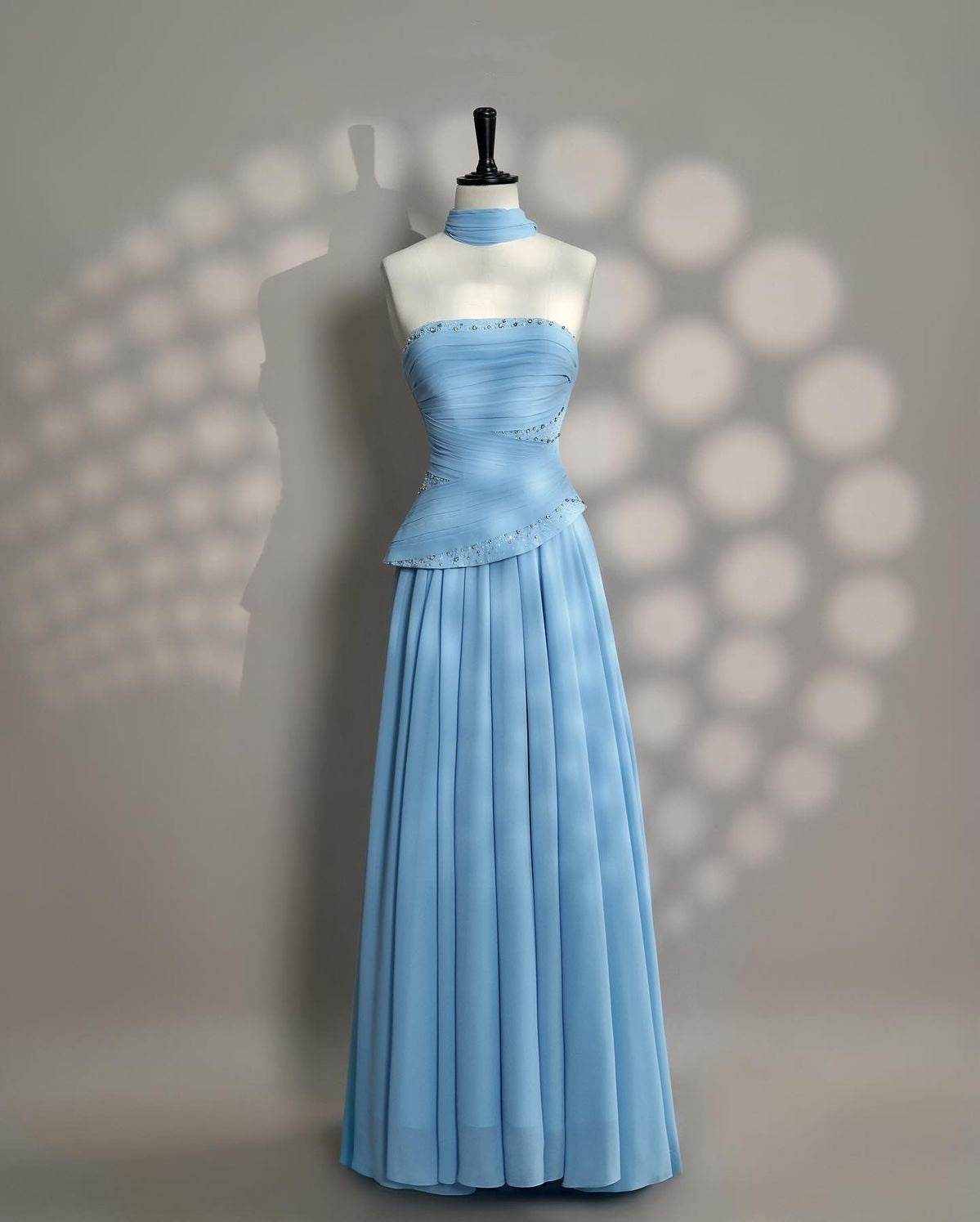 Elegant A line Strapless Blue Evening Dress Women Party Long Formal Dresses Prom 16 Birthday Party Ladies Gown AB1222
