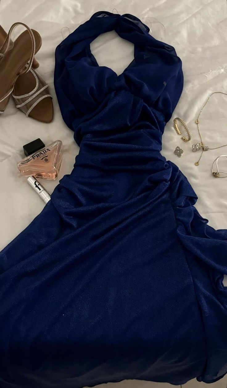 Cute Fashion A Line Halter Royal Blue Vestidos de party Girls Inspo Hoco Dress Homecoming Dresses RB4238