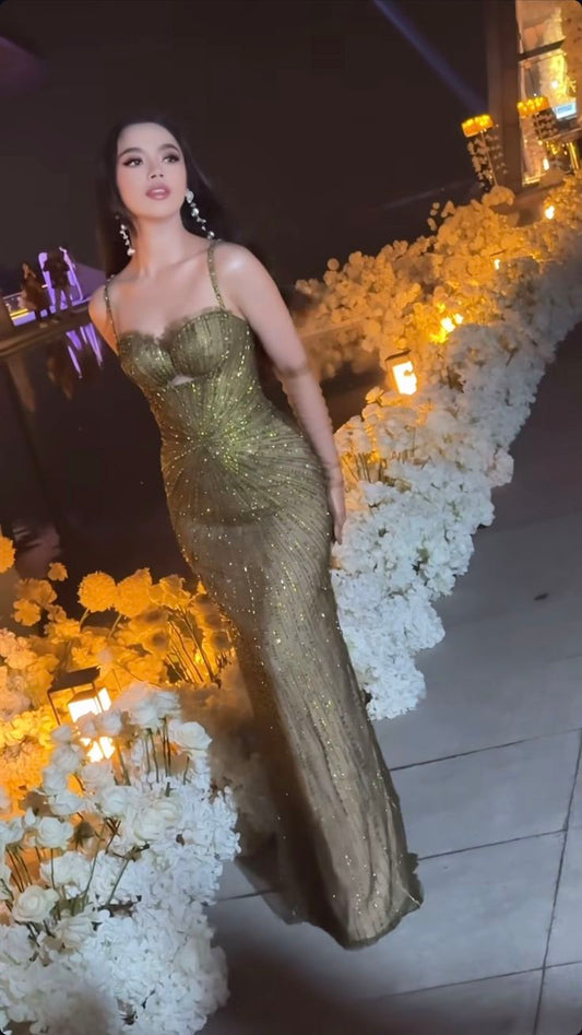 Sparkling Fashion Aestetich/Old Money Mermaid Long Prom Dress Sequined Evening Dresses Formal Dresses N1033