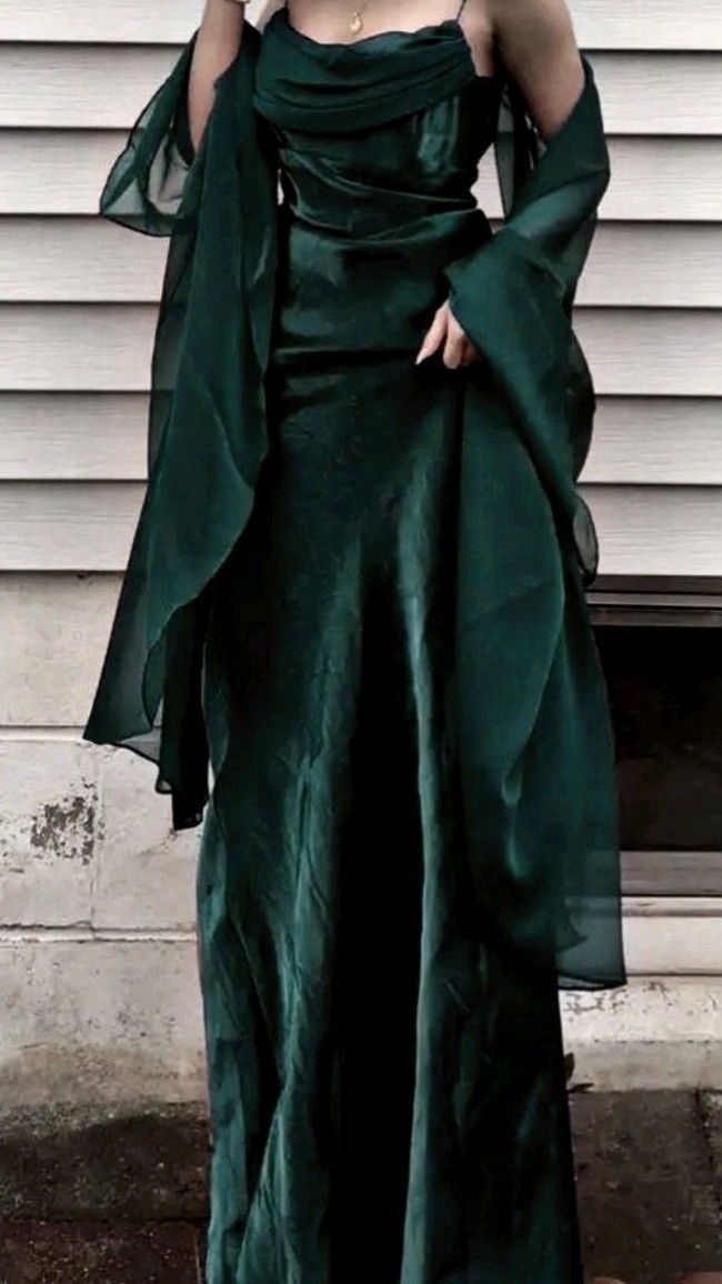 Sexy A Line Spaghetti Straps Dark Green Long Prom Dresses Inspiration Party Dress Slit Senior Graduation Dress RB1202