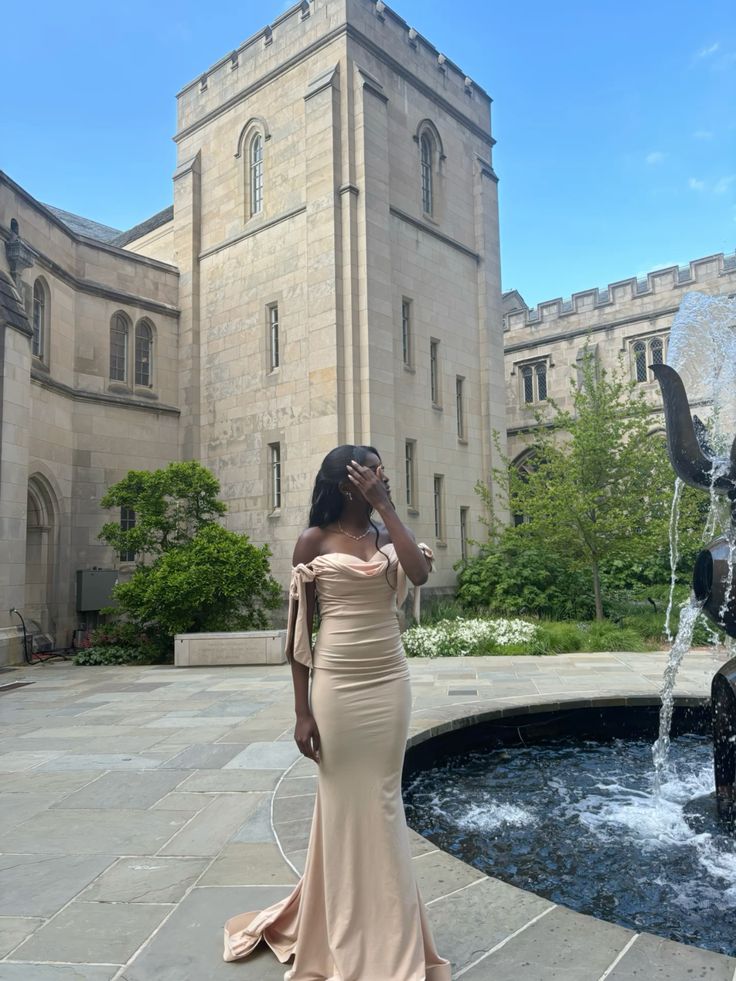 Sexy Mermaid Off-The-Shoulder Long Train Champagne Prom Dress Inspo Prom Gown AB1038