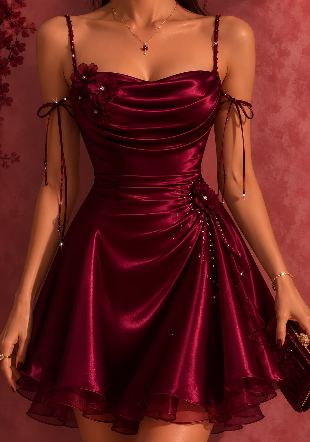 Elegant Party Dress Ideas for Women Chic Burgundy Homecoming Outfit Inspo Hoco Outfits RB8735