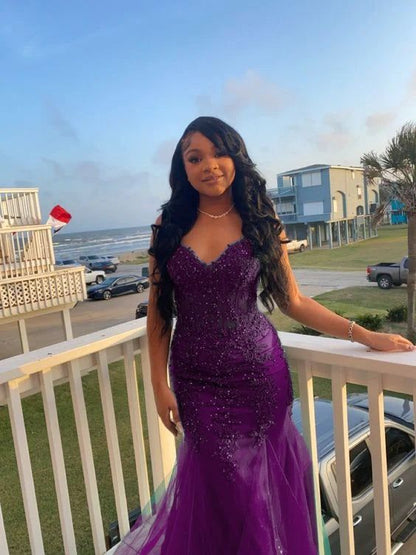 Dark Green Mermaid Tulle Lace Prom Dress Winter Gown Semi Formal Grad Long Prom Dress For Teens AB1994