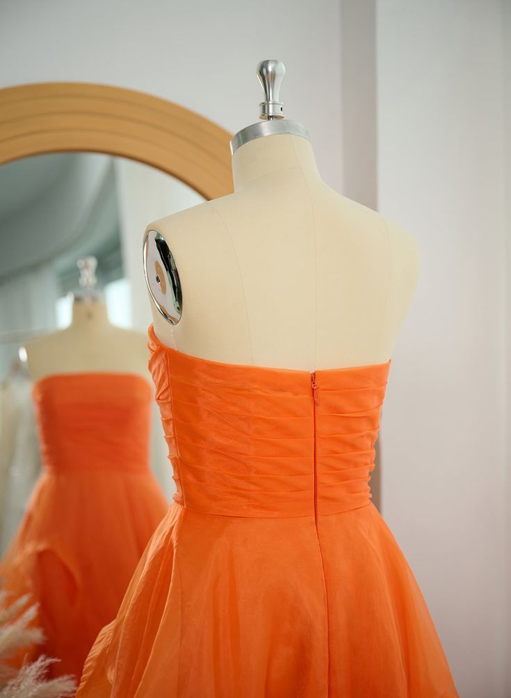 Elegant Ball Gown Strapless Dusty Orange Tulle Evening Women Party Dresses Long Formal Prom Dress 16 Birthday Gown AB1291