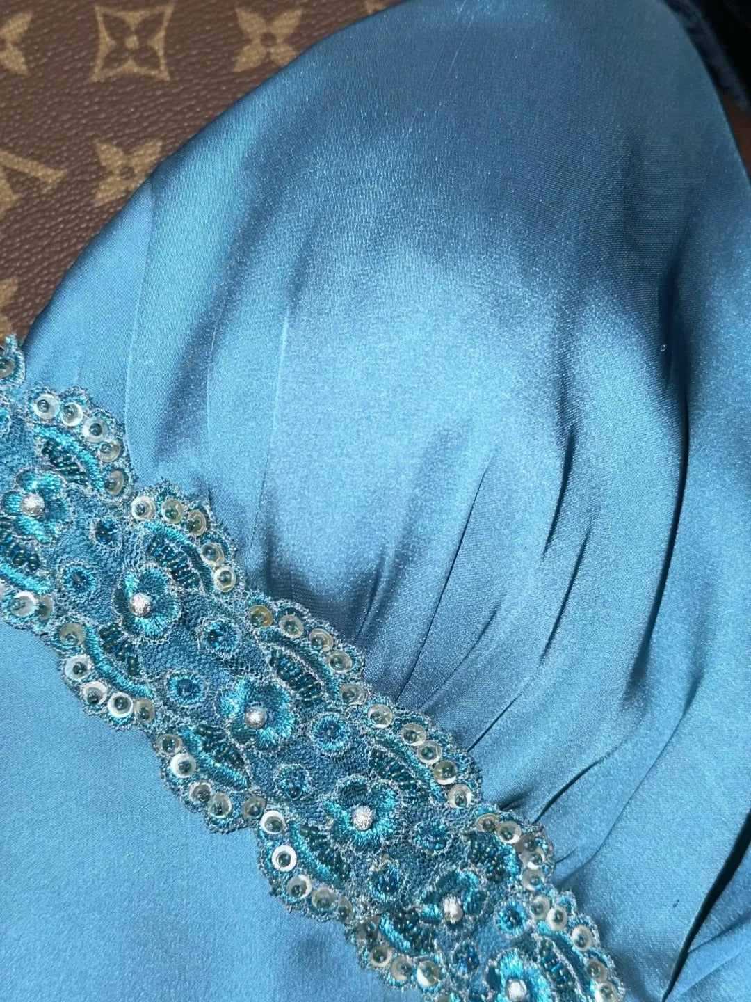 Sophisticated Mermaid Spaghetti Straps Blue Chiffon With Beaded School Dances Prom Dresses 8th Grade Formal Outfits RB8459