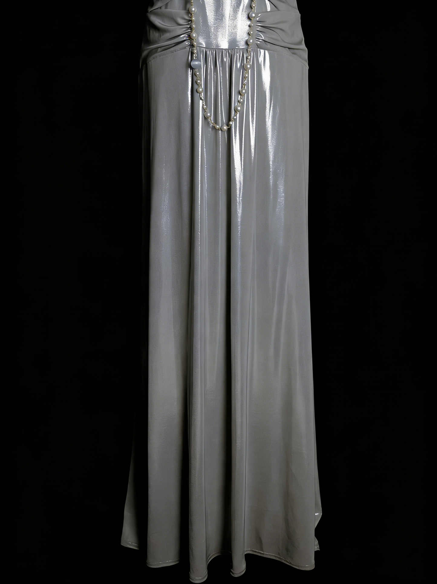 Simple A Line Spaghetti Strap Grey Senior 80s Prom Dresses High School Long Formal Dress N1334