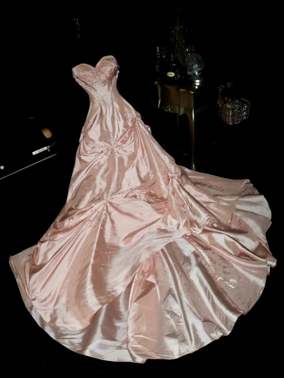 Elegant Ball Gown Sweetheart Pink Taffeta With Beading School Dances Prom Dresses 8th Grade Formal Outfits Prom Gown RB8460
