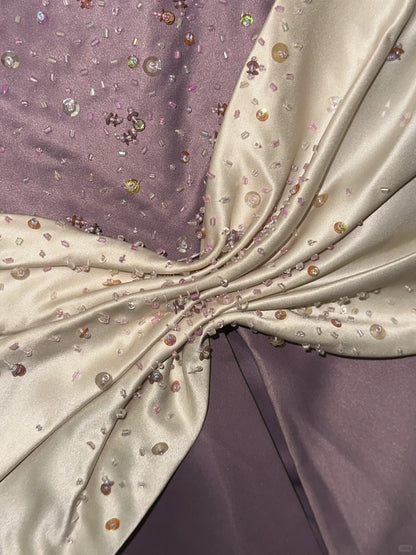 Glamorous Mermaid Strapless Lilac Satin High School Dances Prom Dresses 8th Grade Formal Outfits Evening Dress RB8462