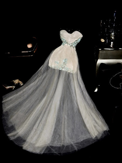 Timeless Sheath Strapless Tulle Short School Dances Prom Dresses 8th Grade Formal Outfits Evening Gown RB8438
