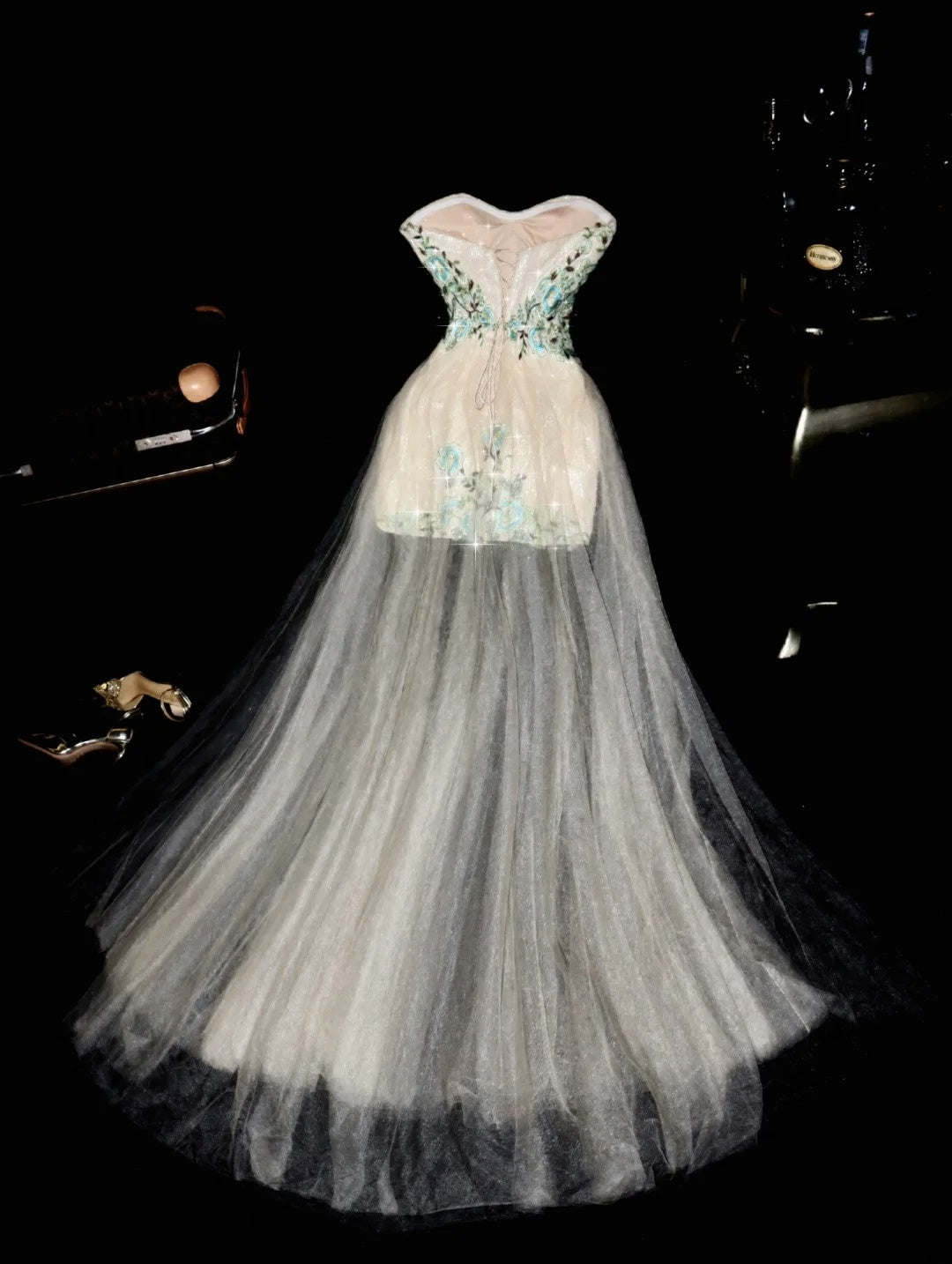 Timeless Sheath Strapless Tulle Short School Dances Prom Dresses 8th Grade Formal Outfits Evening Gown RB8438