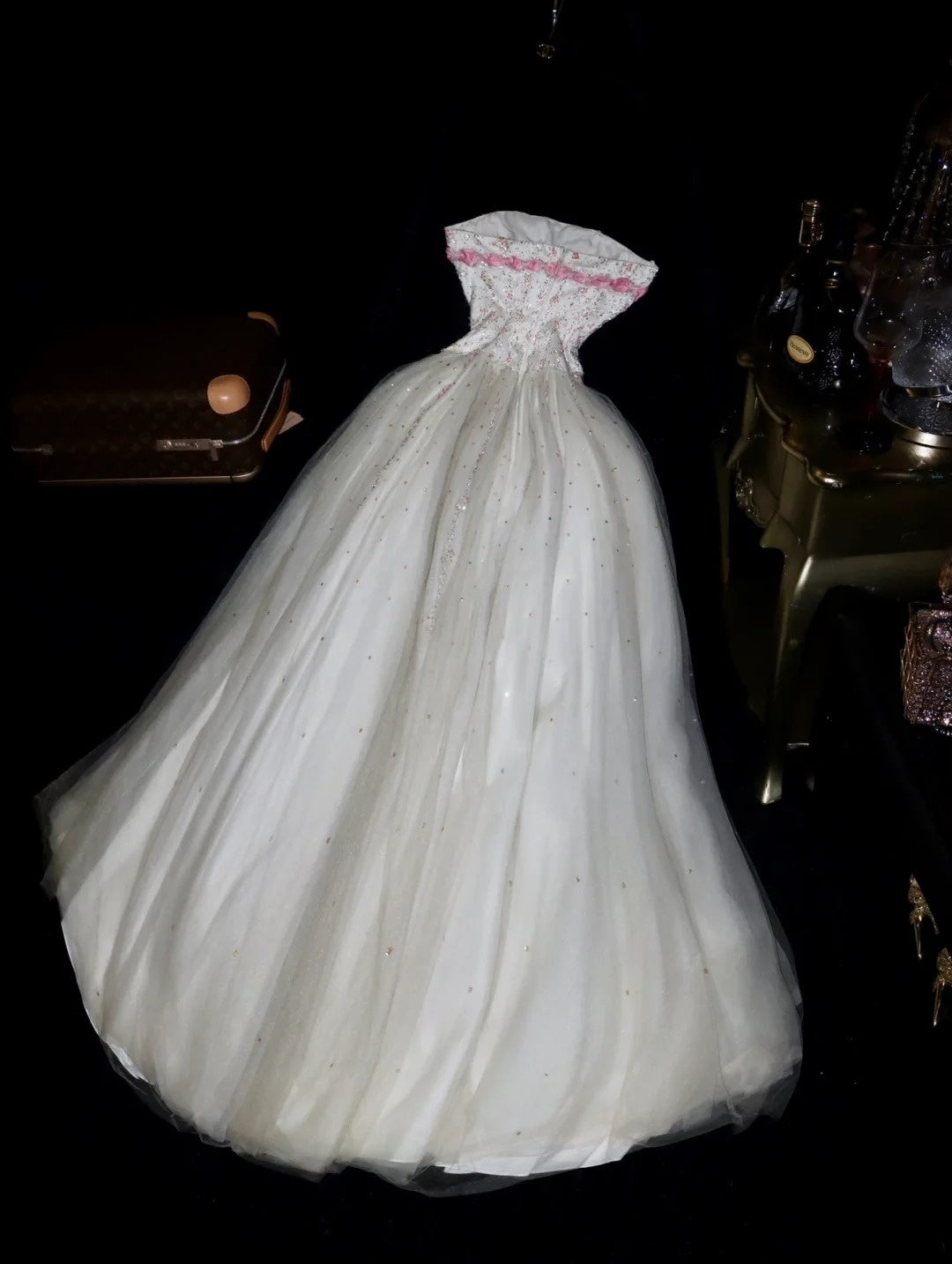 Timeless Ball Gown Strapless Tulle White School Dances Prom Dresses 8th Grade Formal Outfits Evening Gown RB8463