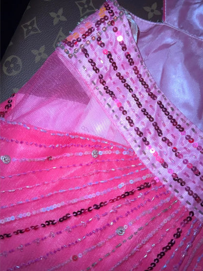 Sophisticated Mermaid Halter Gradient Colors Hot Pink With Beaded School Dances Prom Dresses 8th Grade Formal Outfits RB8465