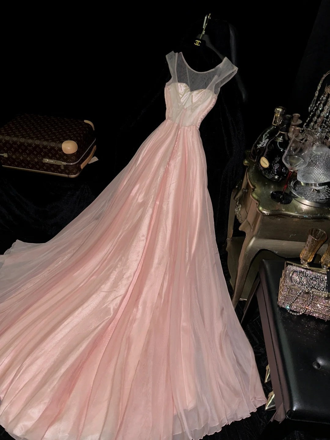 Timeless Ball Gown Scoop Blush Pink Tulle School Dances Prom Dresses 8th Grade Formal Outfits Evening Gown RB8466